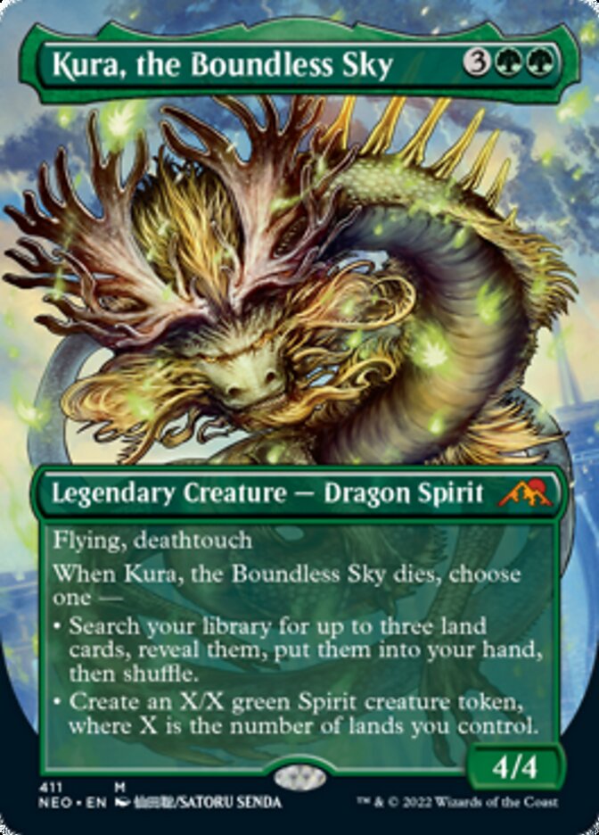 Kura, the Boundless Sky (Borderless Alternate Art) [Kamigawa: Neon Dynasty] | Cards and Coasters CA