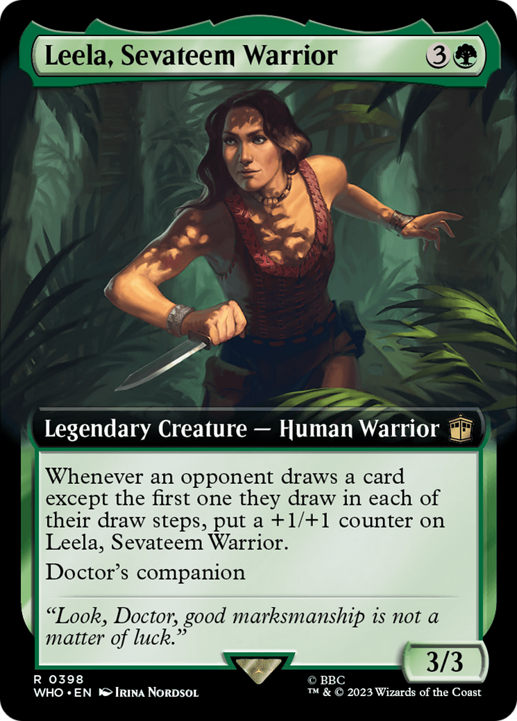 Leela, Sevateem Warrior (Extended Art) [Doctor Who] | Cards and Coasters CA