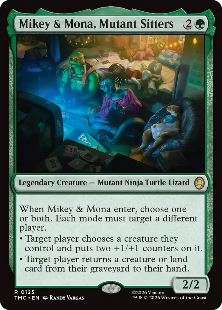Mikey & Mona, Mutant Sitters [Teenage Mutant Ninja Turtles Commander] | Cards and Coasters CA