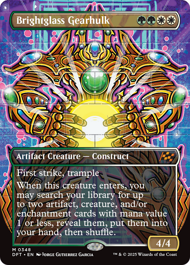 Brightglass Gearhulk (Borderless) [Aetherdrift] | Cards and Coasters CA