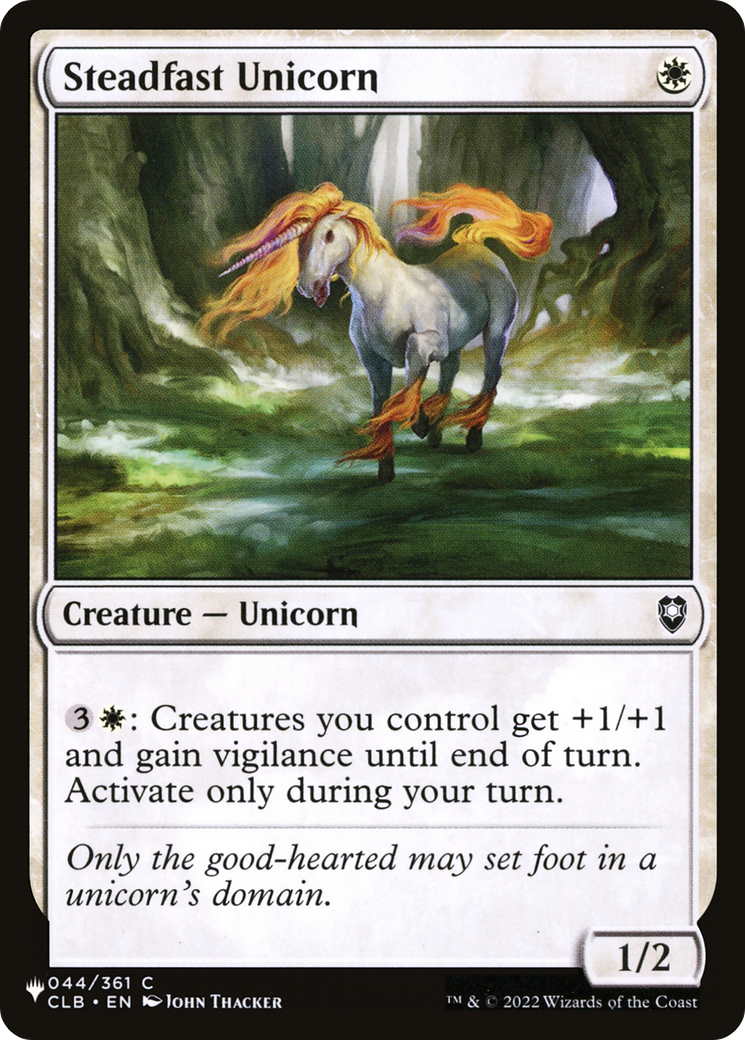 Steadfast Unicorn [The List Reprints] | Cards and Coasters CA