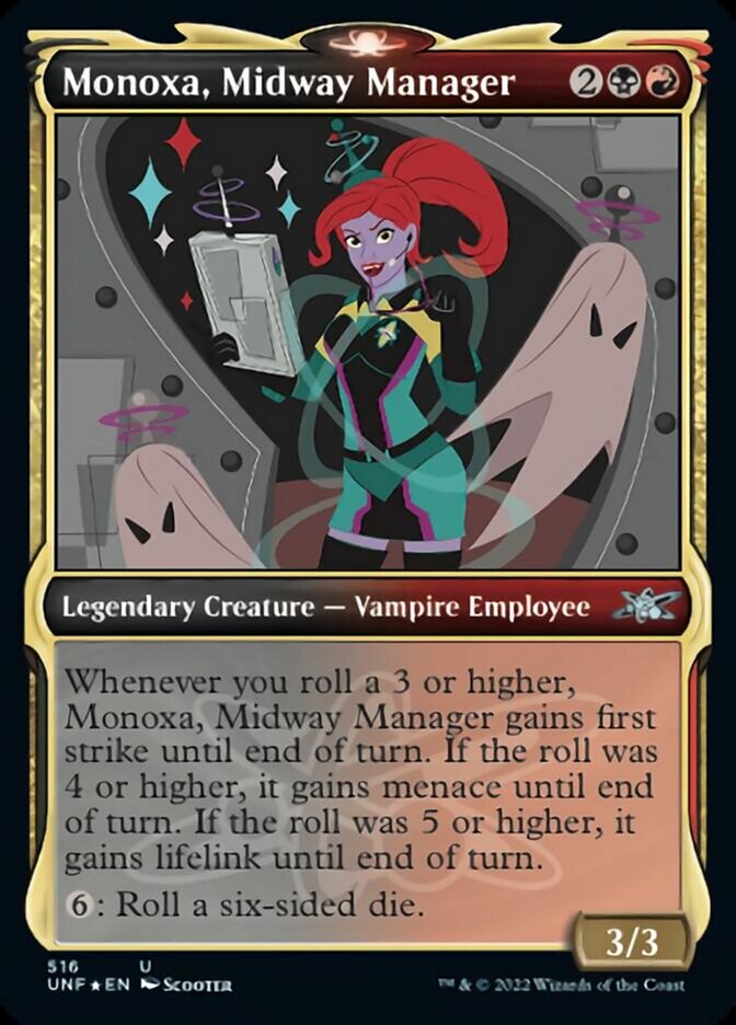 Monoxa, Midway Manager (Showcase) (Galaxy Foil) [Unfinity] | Cards and Coasters CA