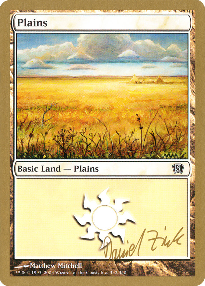 Plains (dz332) (Daniel Zink) [World Championship Decks 2003] | Cards and Coasters CA