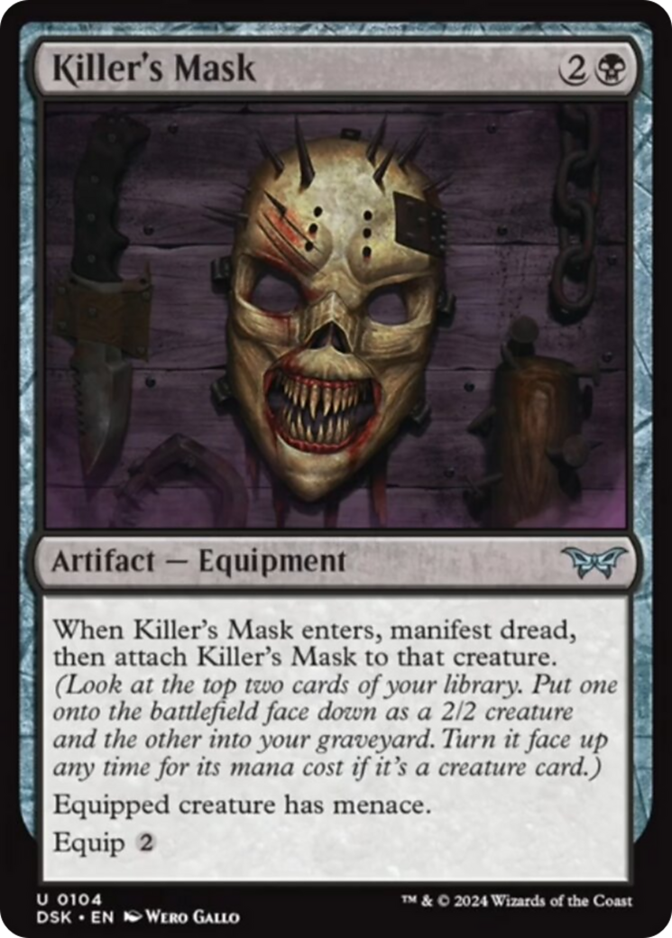 Killer's Mask [Duskmourn: House of Horror] | Cards and Coasters CA