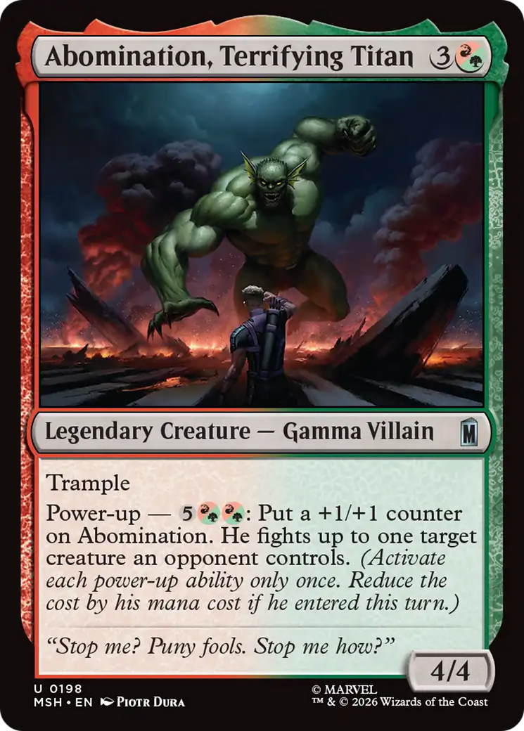 Abomination, Terrifying Titan [Marvel Super Heroes] | Cards and Coasters CA