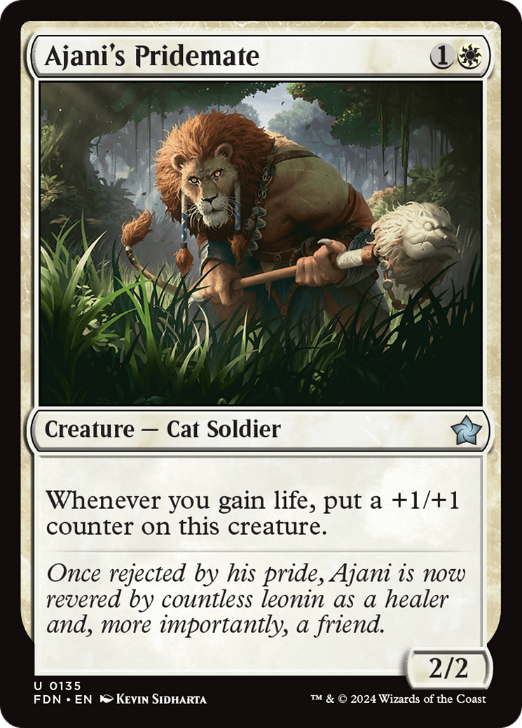 Ajani's Pridemate [Foundations] | Cards and Coasters CA