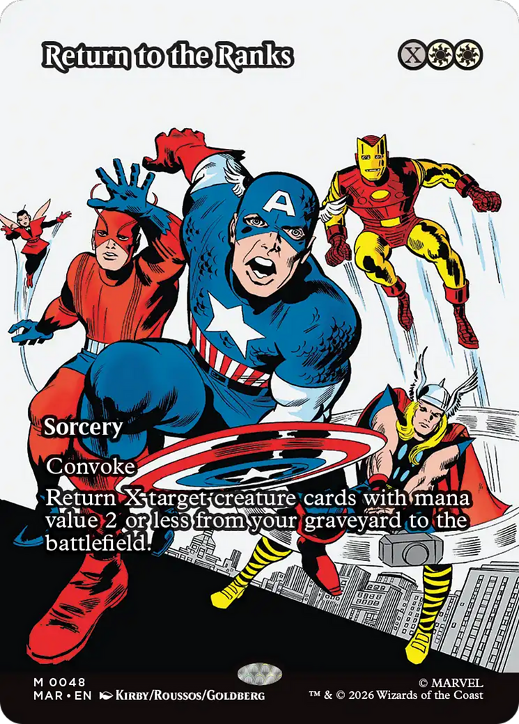 Return to the Ranks (Borderless) [Marvel Universe: Eternal-Legal] | Cards and Coasters CA
