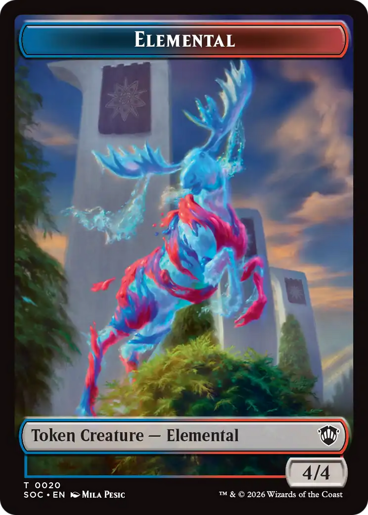 Elemental (0020) // Food Double-Sided Token [Secrets of Strixhaven Commander Tokens] | Cards and Coasters CA