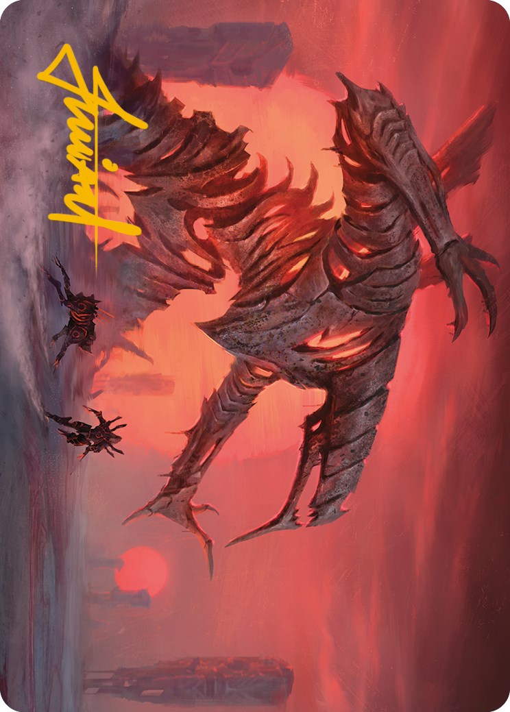 Red Sun's Zenith Art Card (Gold-Stamped Signature) [Phyrexia: All Will Be One Art Series] | Cards and Coasters CA