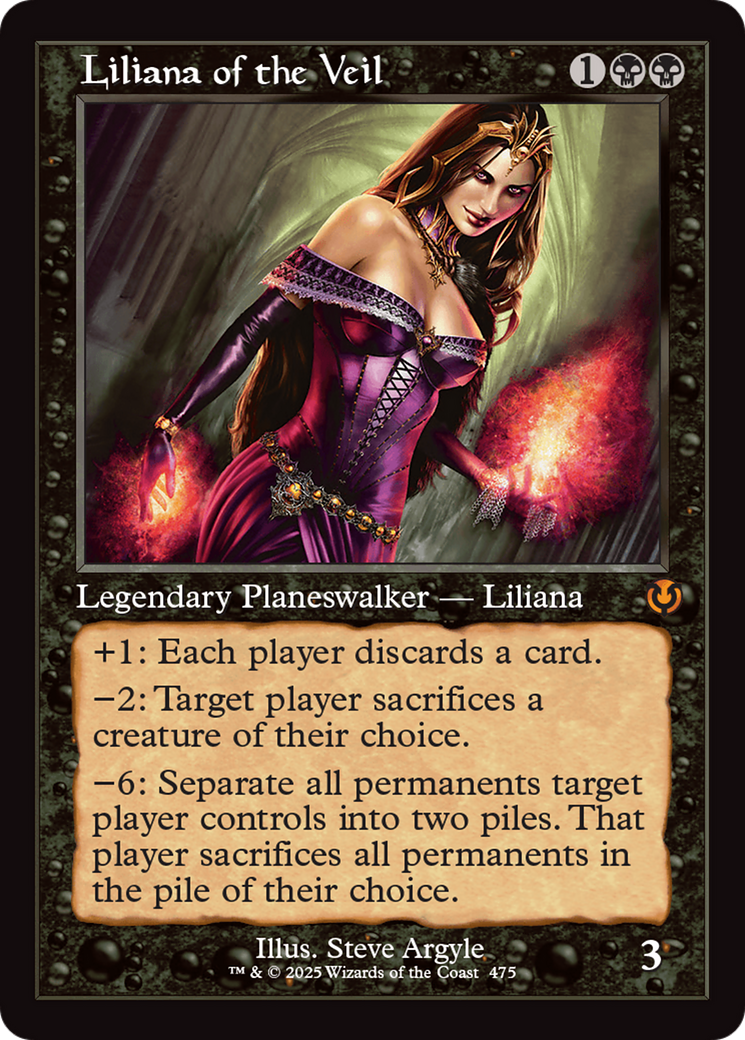 Liliana of the Veil (Retro Frame) [Innistrad Remastered] | Cards and Coasters CA