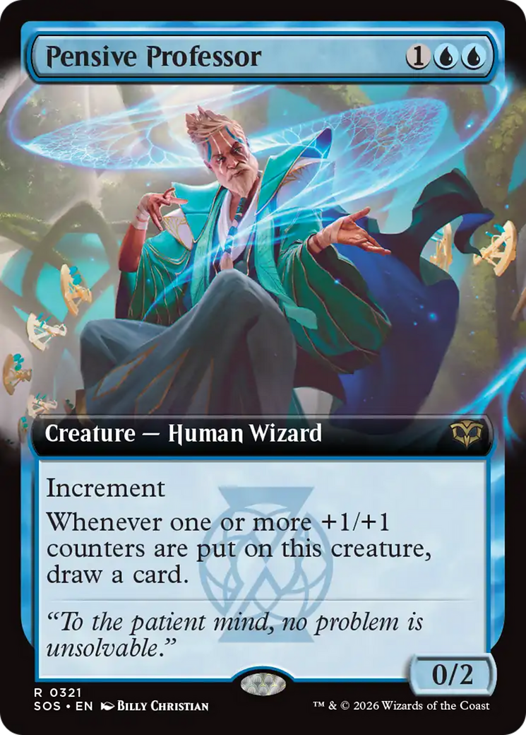 Pensive Professor (Extended Art) [Secrets of Strixhaven] | Cards and Coasters CA