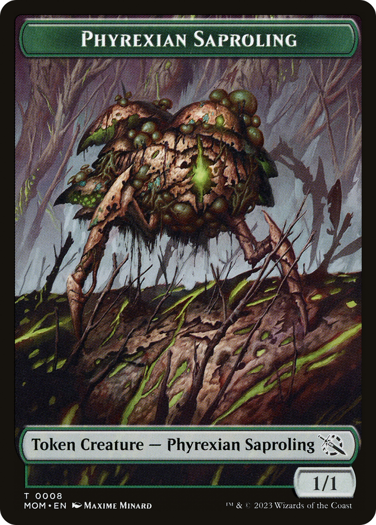 Monk // Phyrexian Saproling Double-Sided Token [March of the Machine Tokens] | Cards and Coasters CA