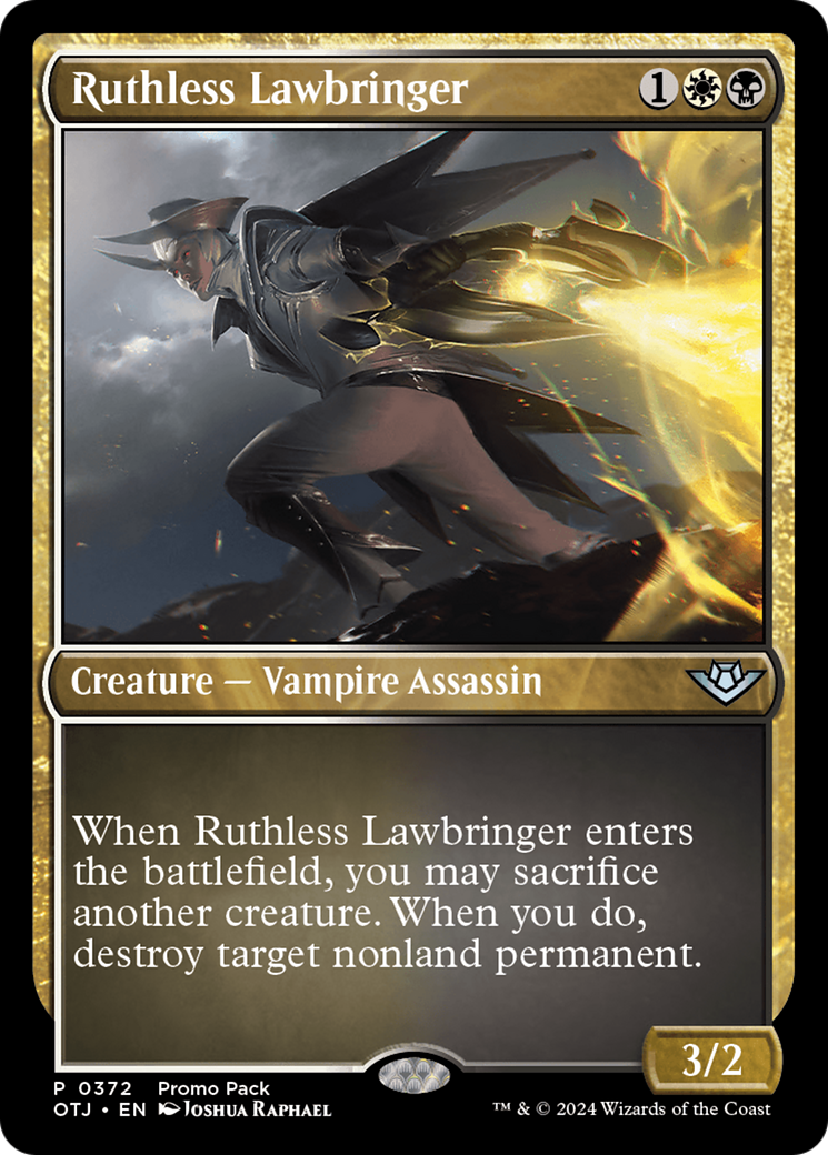 Ruthless Lawbringer (Promo Pack) [Outlaws of Thunder Junction Promos] | Cards and Coasters CA