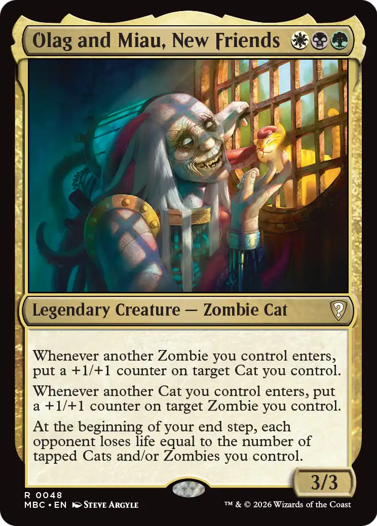 Olag and Miau, New Friends [Mystery Booster: Commander Edition] | Cards and Coasters CA