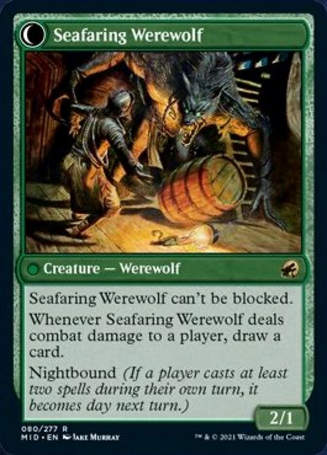 Suspicious Stowaway // Seafaring Werewolf [Innistrad: Midnight Hunt] | Cards and Coasters CA