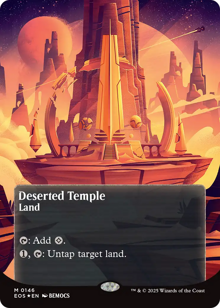 Deserted Temple (0146) (Borderless) (Galaxy Foil) [Edge of Eternities: Stellar Sights] | Cards and Coasters CA