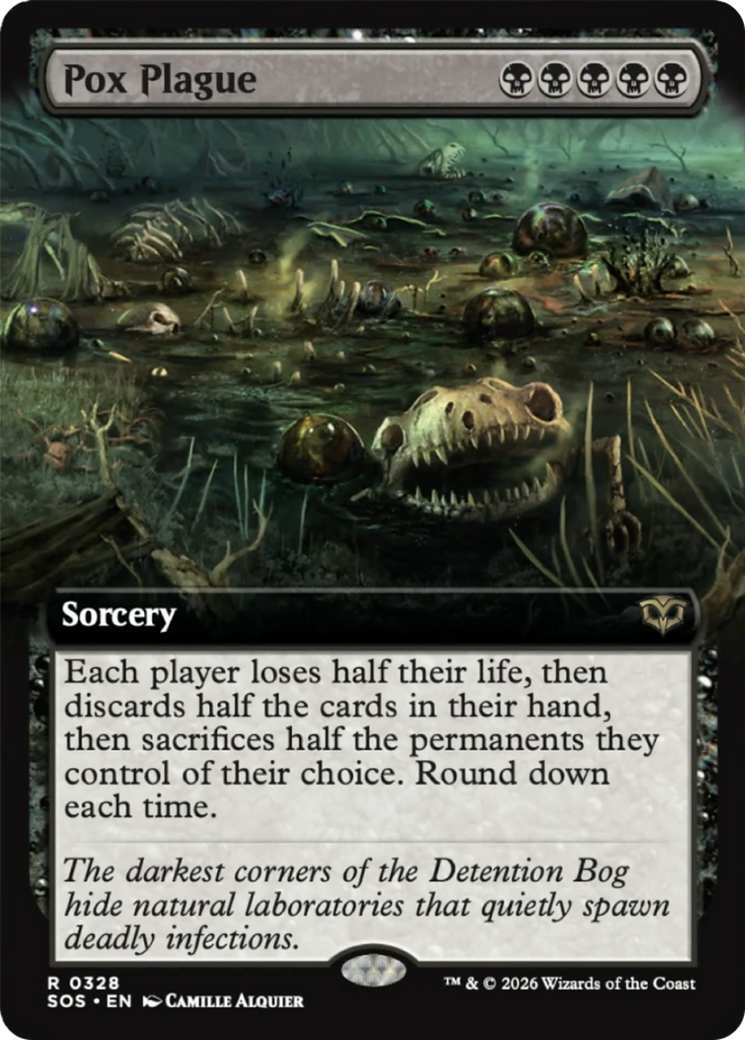 Pox Plague (Extended Art) [Secrets of Strixhaven] | Cards and Coasters CA