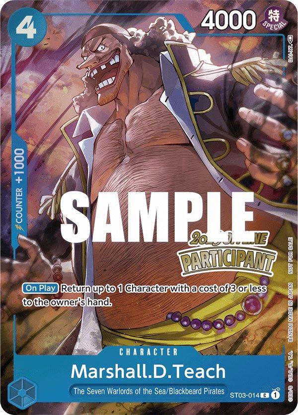 Marshall.D.Teach (Offline Regional 2023) [Participant] [One Piece Promotion Cards] | Cards and Coasters CA