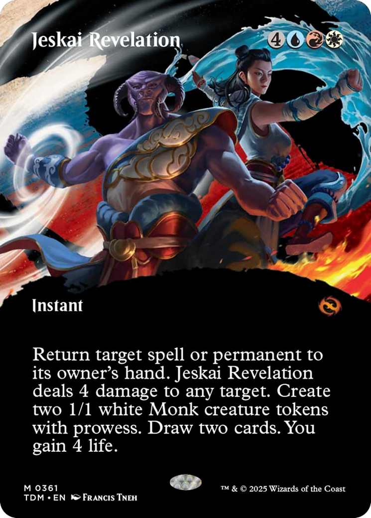 Jeskai Revelation (Borderless) [Tarkir: Dragonstorm] | Cards and Coasters CA