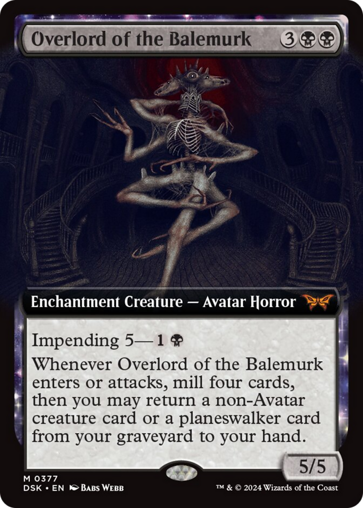 Overlord of the Balemurk (Extended Art) [Duskmourn: House of Horror] | Cards and Coasters CA