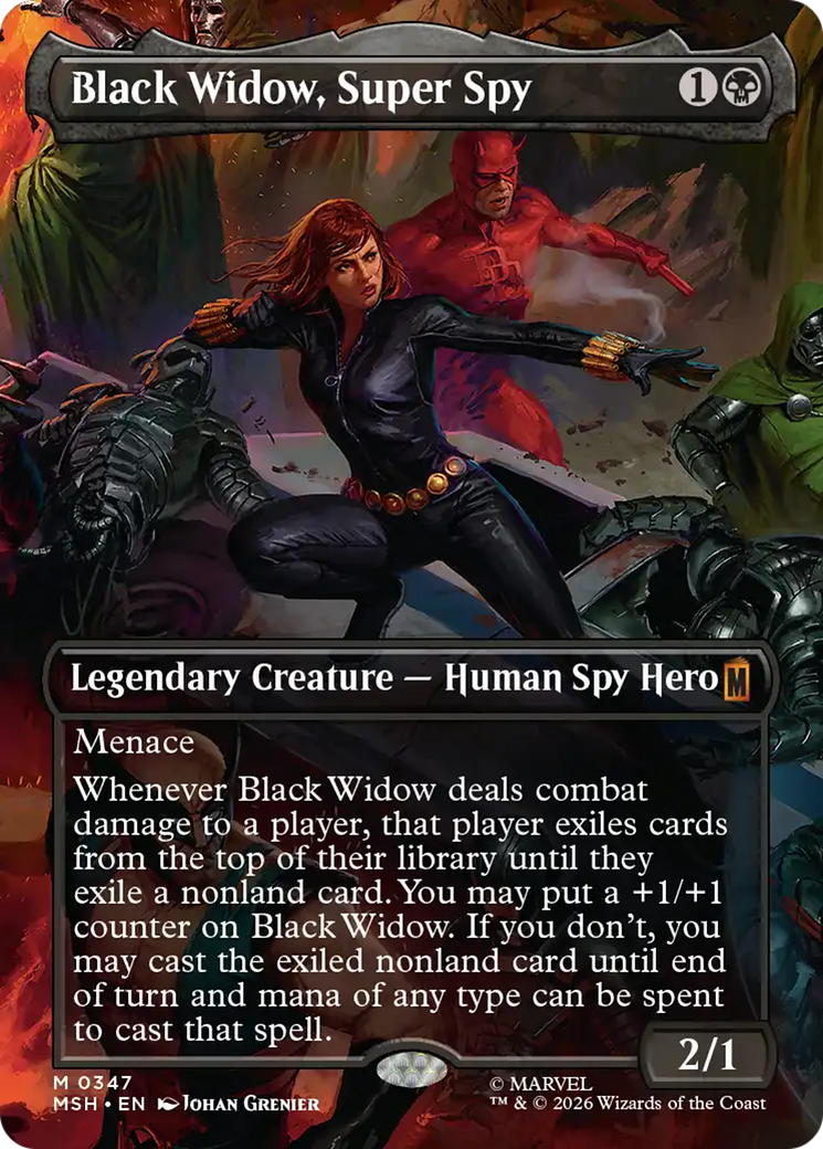 Black Widow, Super Spy (Borderless) (0347) [Marvel Super Heroes] | Cards and Coasters CA