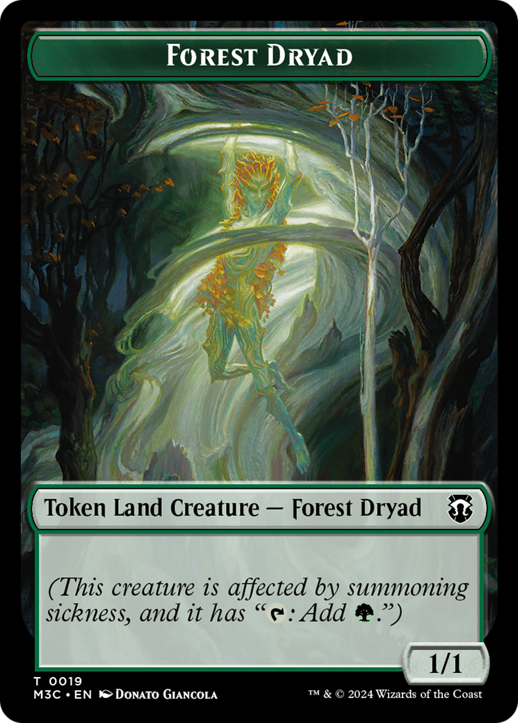 Forest Dryad // Vivien Reid Emblem Double-Sided Token [Modern Horizons 3 Commander Tokens] | Cards and Coasters CA