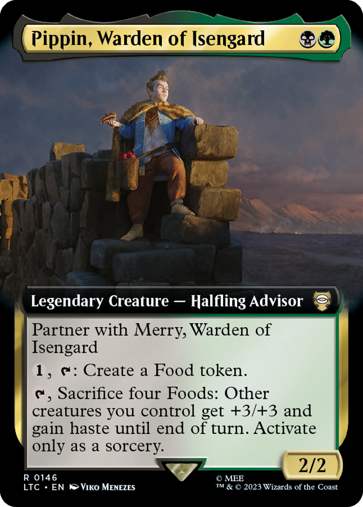 Pippin, Warden of Isengard (Extended Art) [The Lord of the Rings: Tales of Middle-Earth Commander] | Cards and Coasters CA