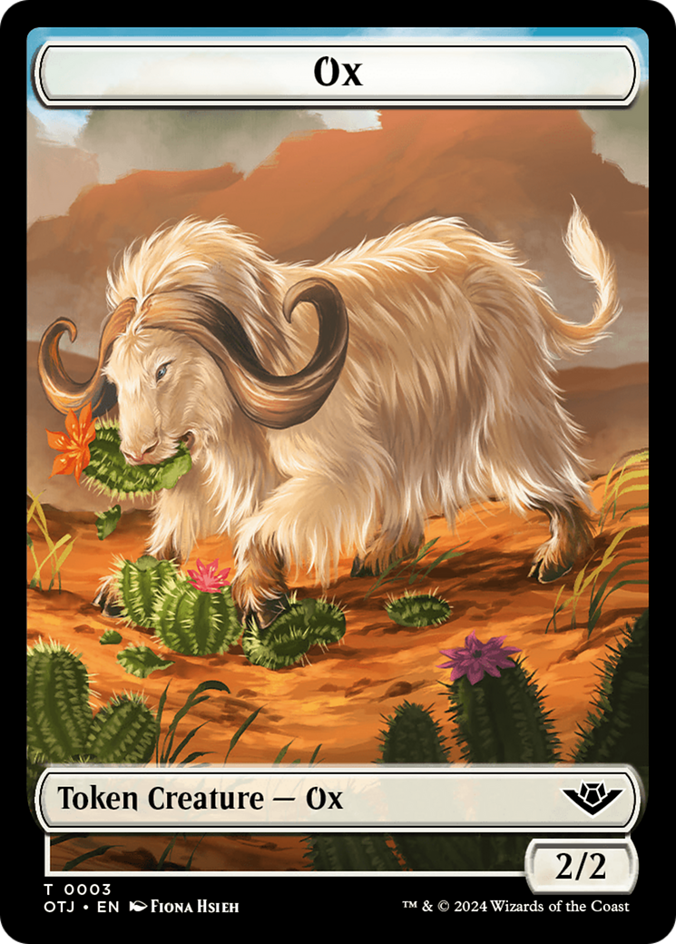 Mercenary // Ox Double-Sided Token [Outlaws of Thunder Junction Tokens] | Cards and Coasters CA