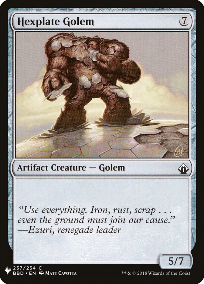 Hexplate Golem [Mystery Booster] | Cards and Coasters CA