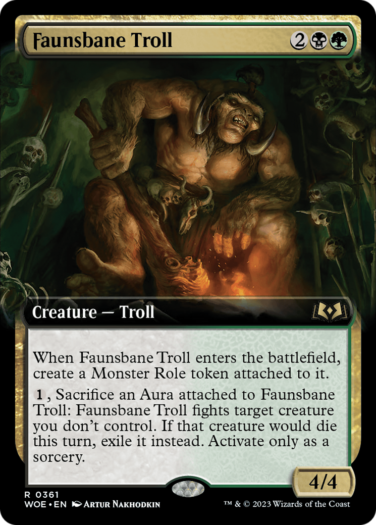 Faunsbane Troll (Extended Art) [Wilds of Eldraine] | Cards and Coasters CA