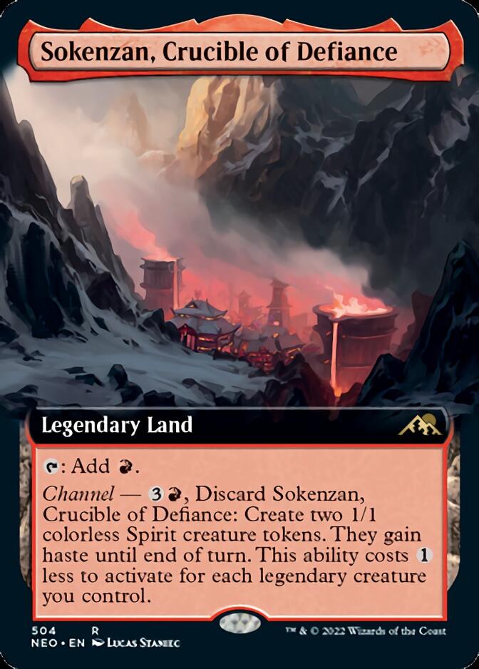 Sokenzan, Crucible of Defiance (Extended Art) [Kamigawa: Neon Dynasty] | Cards and Coasters CA