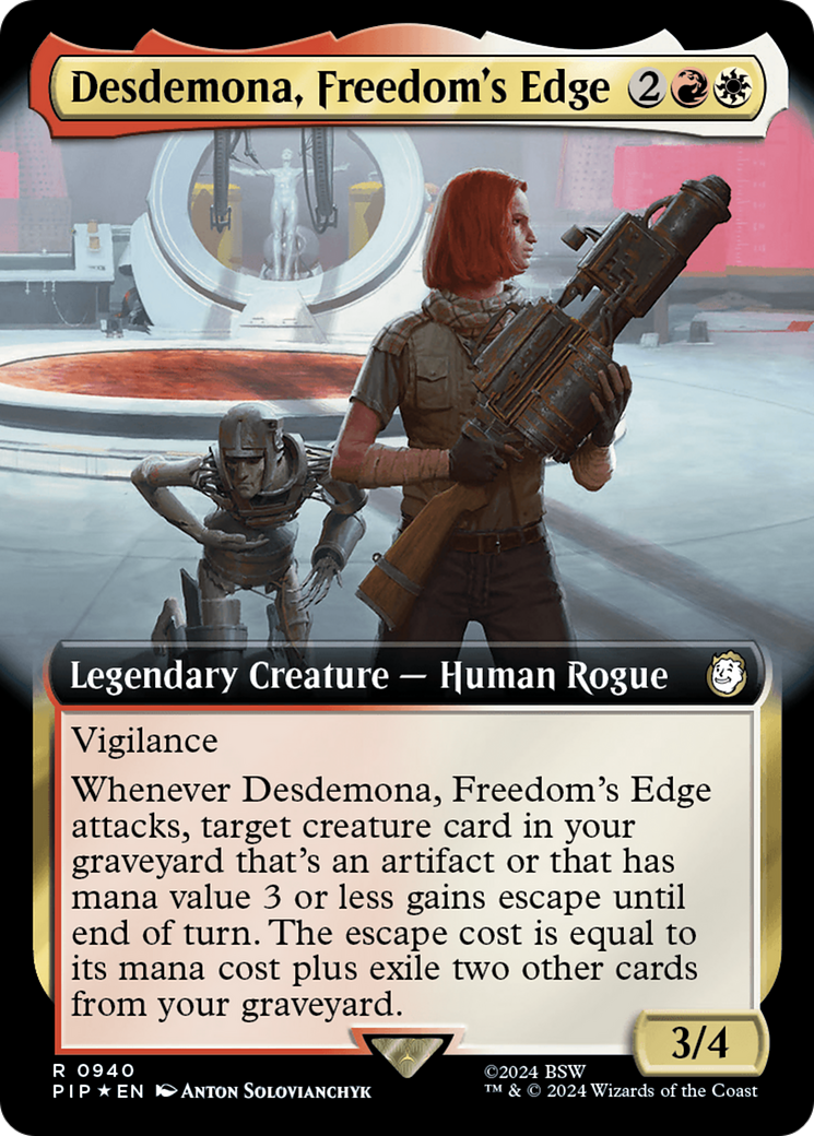 Desdemona, Freedom's Edge (Extended Art) (Surge Foil) [Fallout] | Cards and Coasters CA