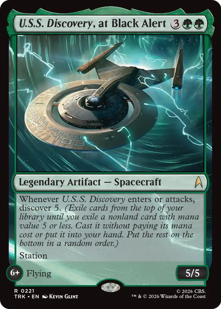 U.S.S. Discovery, at Black Alert [Star Trek] | Cards and Coasters CA