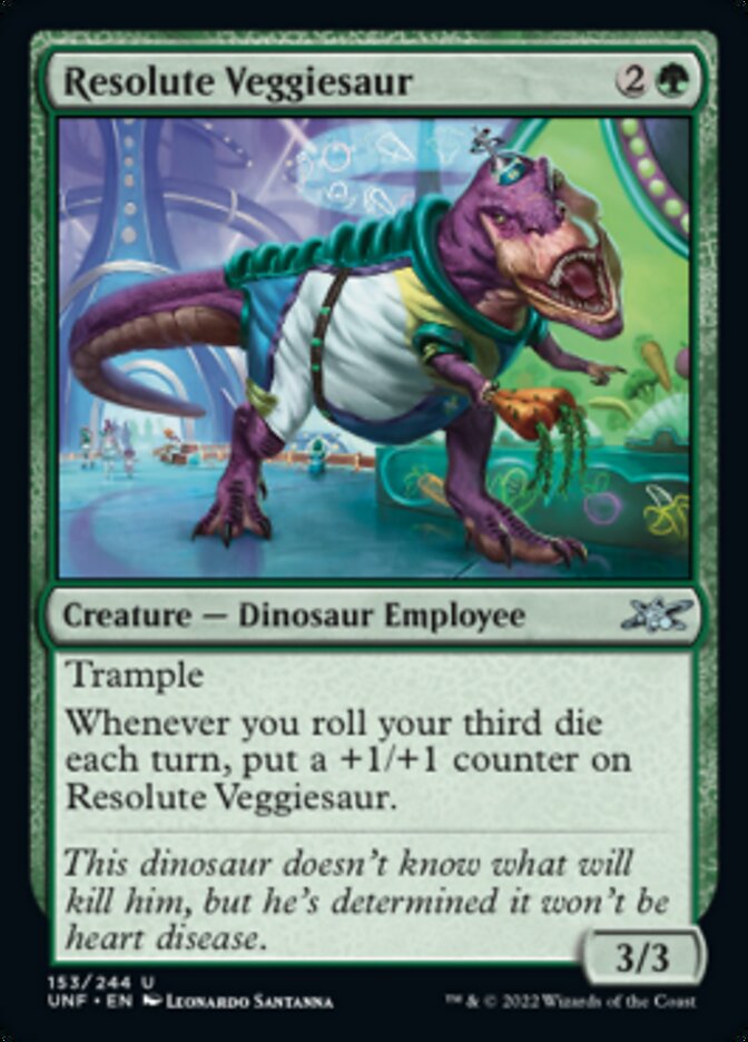 Resolute Veggiesaur [Unfinity] | Cards and Coasters CA