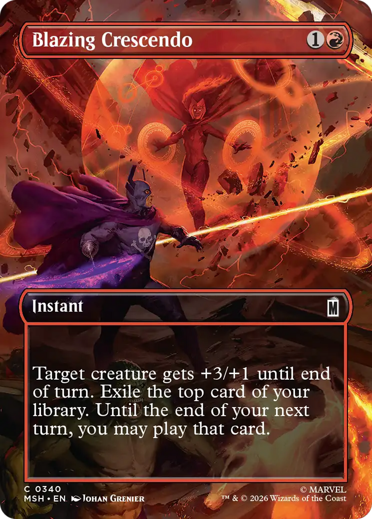 Blazing Crescendo (Borderless) [Marvel Super Heroes] | Cards and Coasters CA