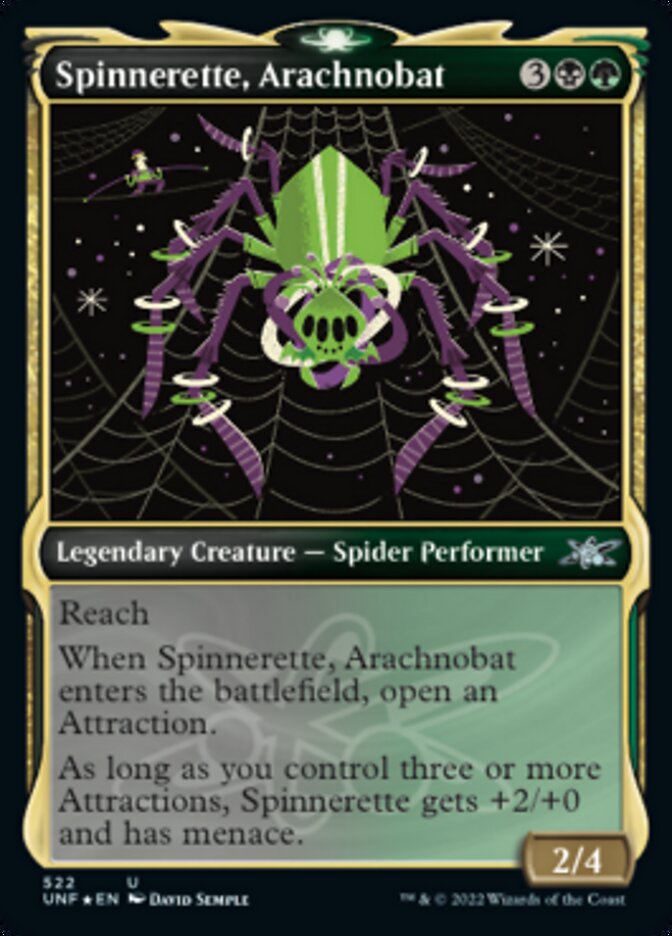 Spinnerette, Arachnobat (Showcase) (Galaxy Foil) [Unfinity] | Cards and Coasters CA