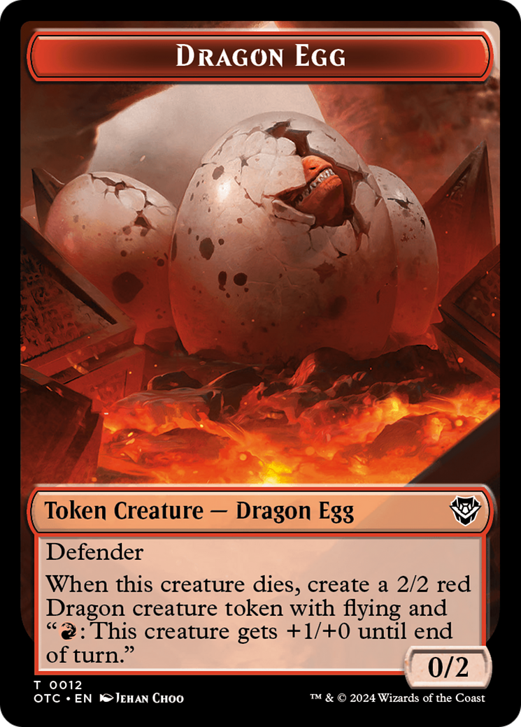 Dragon Egg // Dragon Double-Sided Token [Outlaws of Thunder Junction Commander Tokens] | Cards and Coasters CA