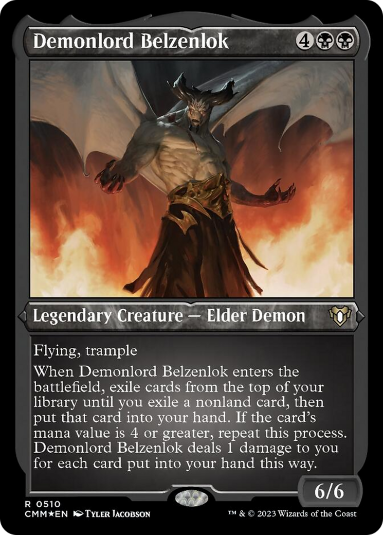 Demonlord Belzenlok (Foil Etched) [Commander Masters] | Cards and Coasters CA