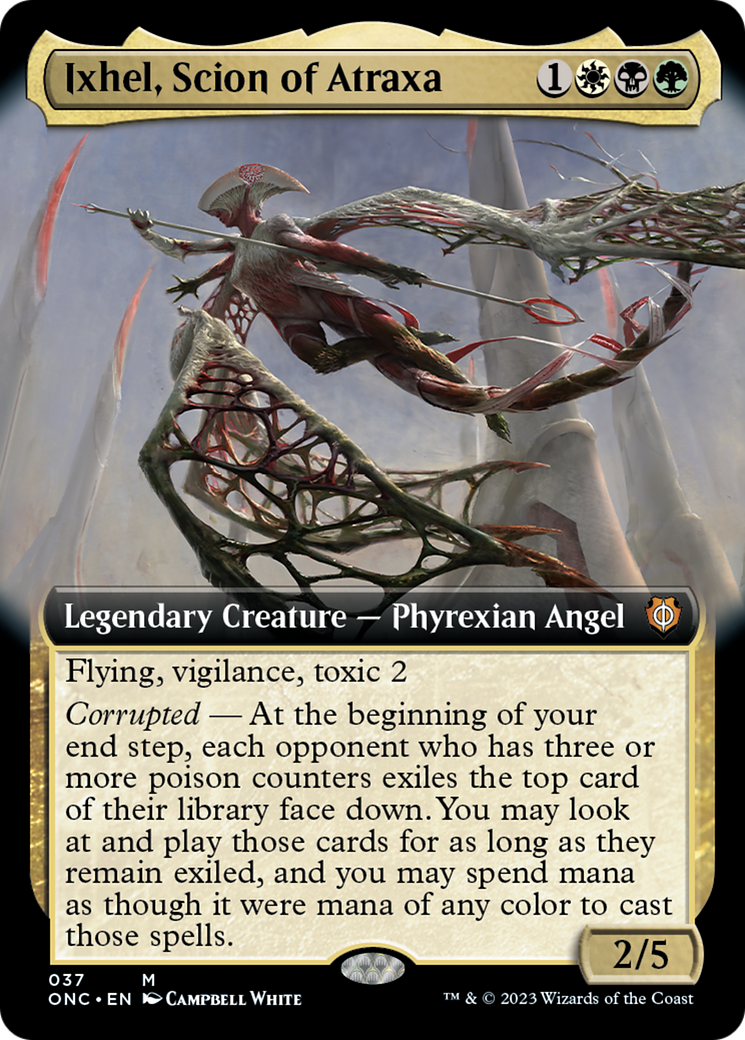 Ixhel, Scion of Atraxa (Extended Art) [Phyrexia: All Will Be One Commander] | Cards and Coasters CA