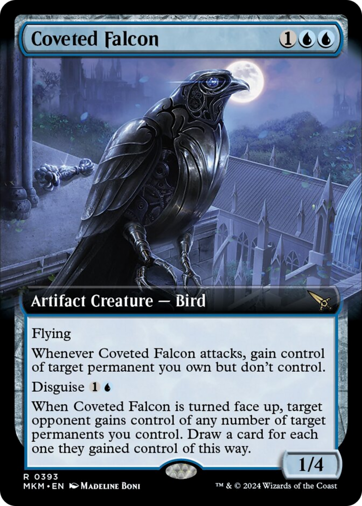 Coveted Falcon (Extended Art) [Murders at Karlov Manor] | Cards and Coasters CA