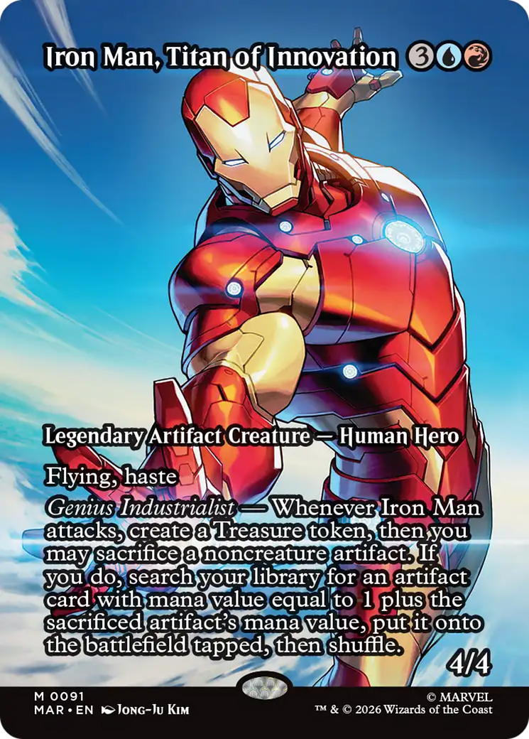 Iron Man, Titan of Innovation (Borderless) [Marvel Universe: Eternal-Legal] | Cards and Coasters CA