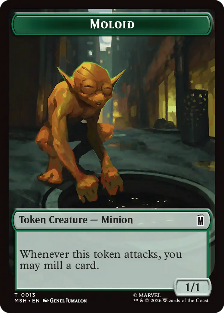 Wall // Moloid Double-Sided Token [Marvel Super Heroes Tokens] | Cards and Coasters CA
