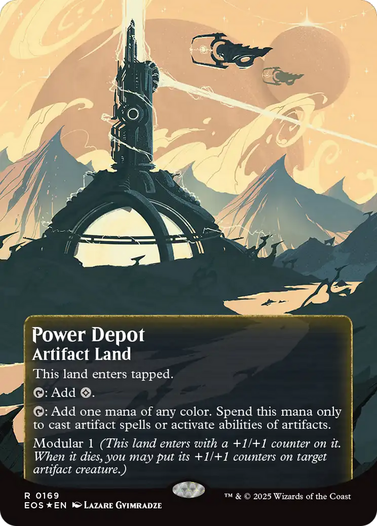 Power Depot (0169) (Borderless) (Galaxy Foil) [Edge of Eternities: Stellar Sights] | Cards and Coasters CA