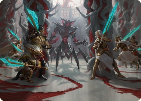 Goldwardens' Gambit Art Card [Phyrexia: All Will Be One Art Series] | Cards and Coasters CA