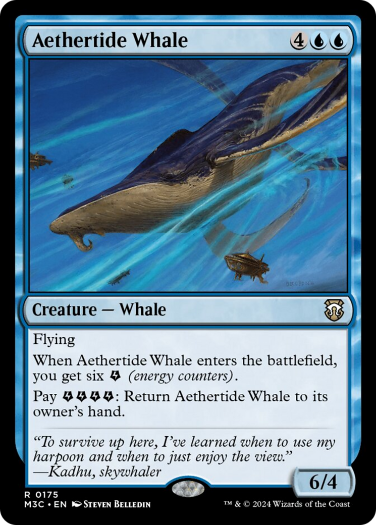 Aethertide Whale (Ripple Foil) [Modern Horizons 3 Commander] | Cards and Coasters CA