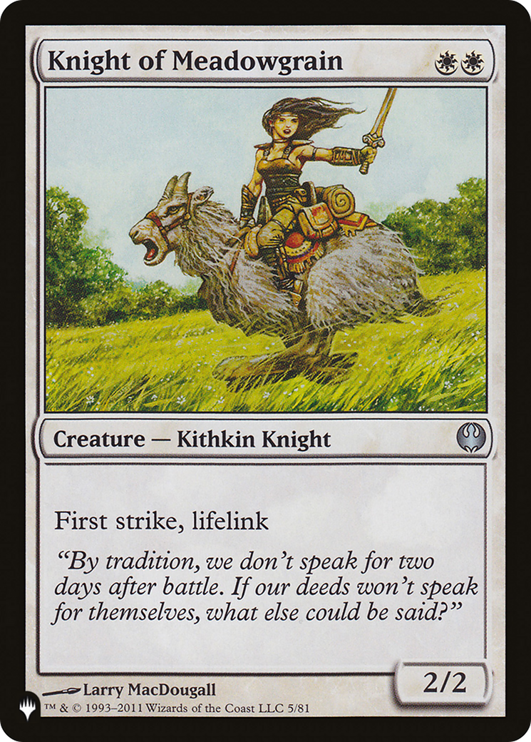 Knight of Meadowgrain [The List Reprints] | Cards and Coasters CA