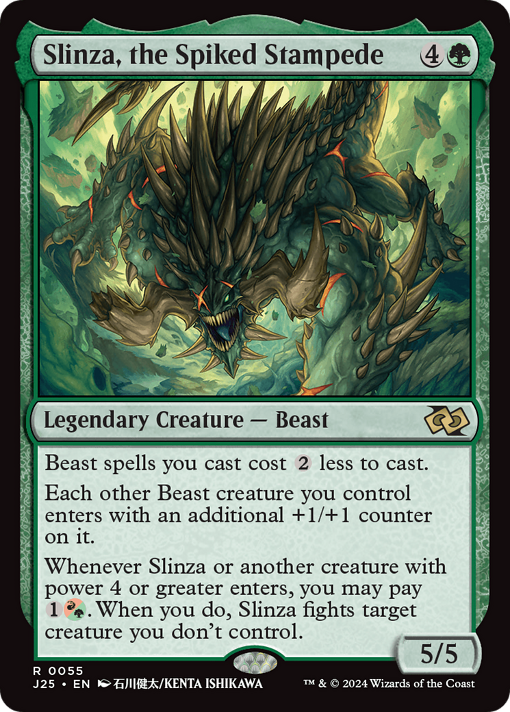 Slinza, the Spiked Stampede [Foundations Jumpstart] | Cards and Coasters CA