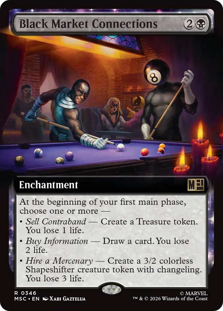 Black Market Connections (Extended Art) [Marvel Super Heroes Commander] | Cards and Coasters CA