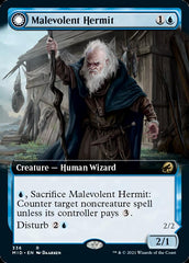 Malevolent Hermit // Benevolent Geist (Extended Art) [Innistrad: Midnight Hunt] | Cards and Coasters CA