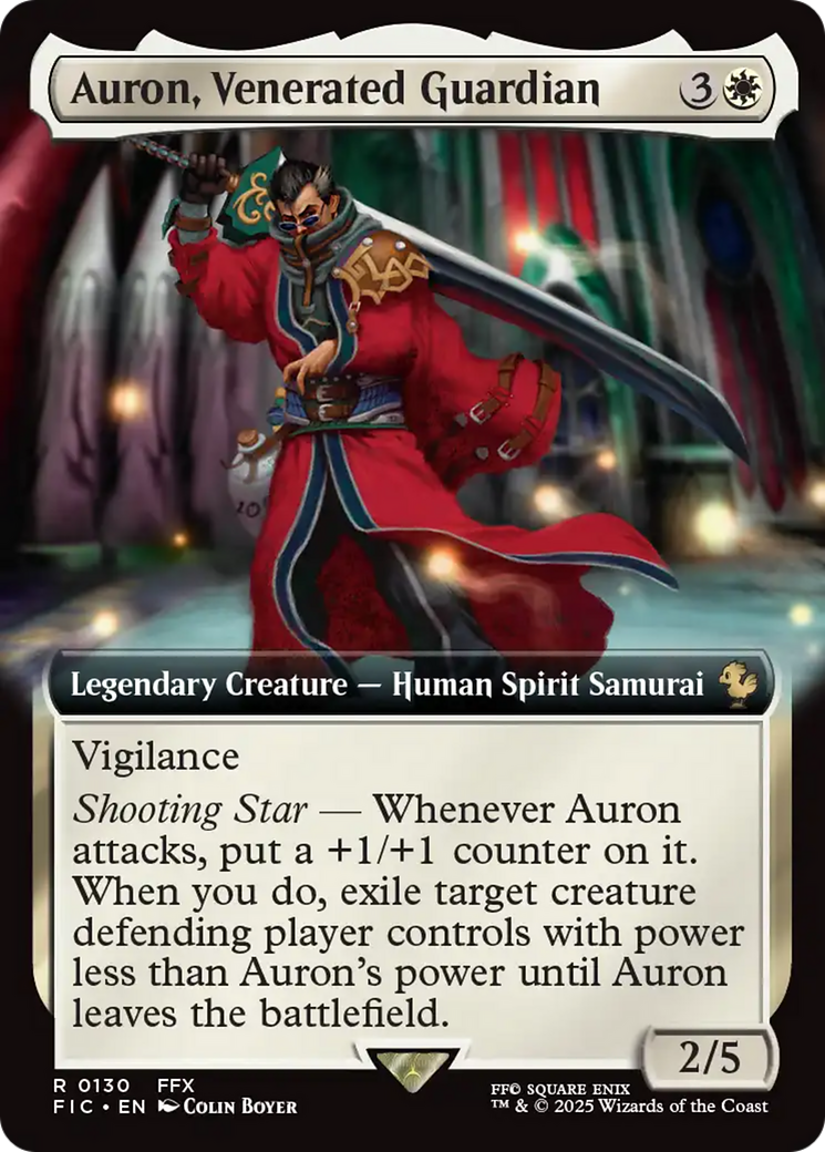 Auron, Venerated Guardian (Extended Art) [FINAL FANTASY Commander] | Cards and Coasters CA